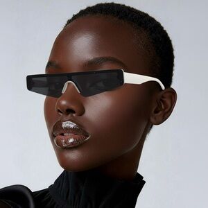 Sleek Black and White Sunglasses